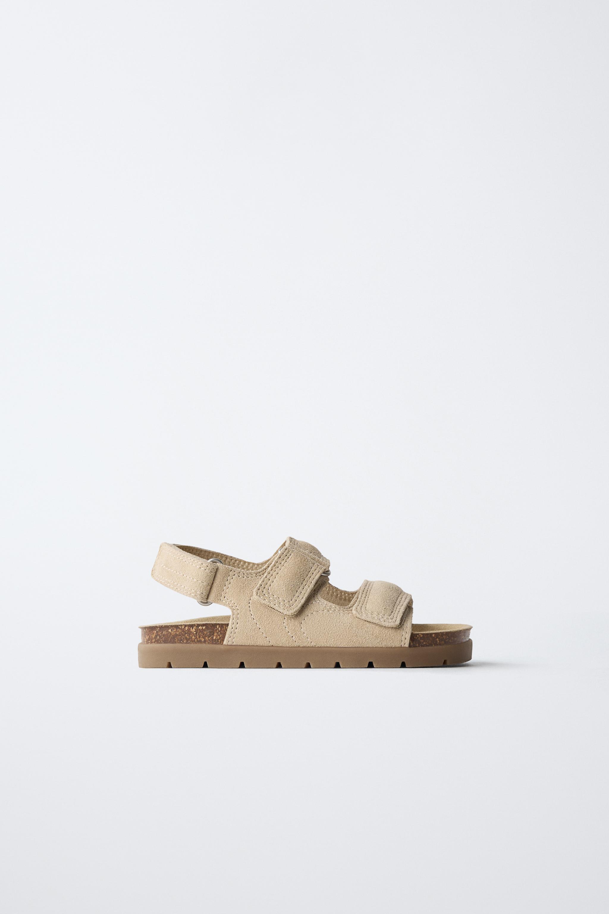SANDALES EN CUIR À DOUBLE BRIDE
